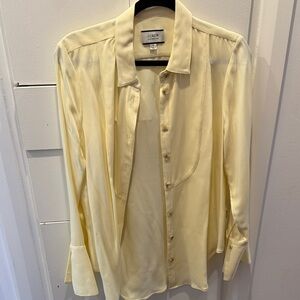 J. Crew Butter Yellow Silk Button-Up Shirt